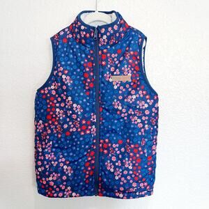 Buffalo David Bitton Blue Floral Fleece Lined Vest Size 10-12